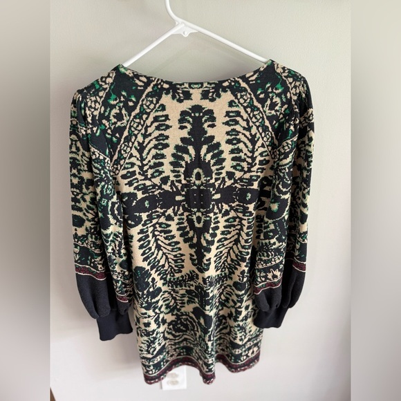 Free People Music and Lyrics Sweater Mini Dress - Black/Green - Size Medium - Picture 13 of 16